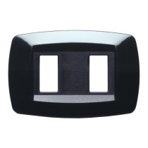 Placca 2 moduli modi nero - serie Master 16000