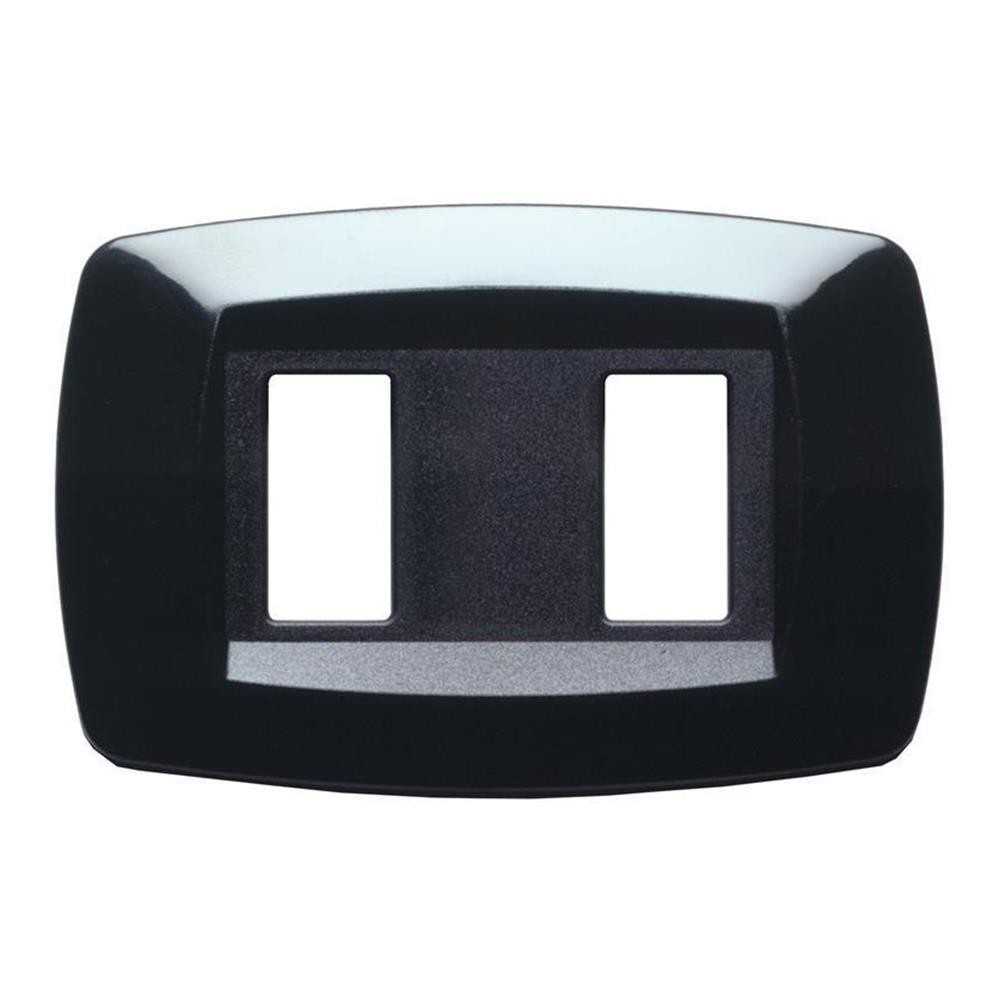 Placca 2 moduli modi nero - serie Master 16000