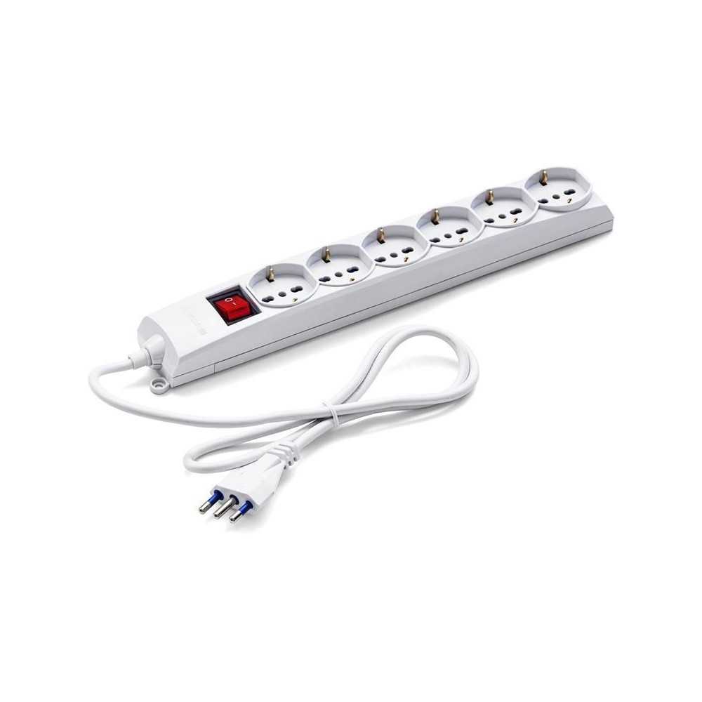 Multipresa 6 schuko unel con iterruttore e cavo - Master