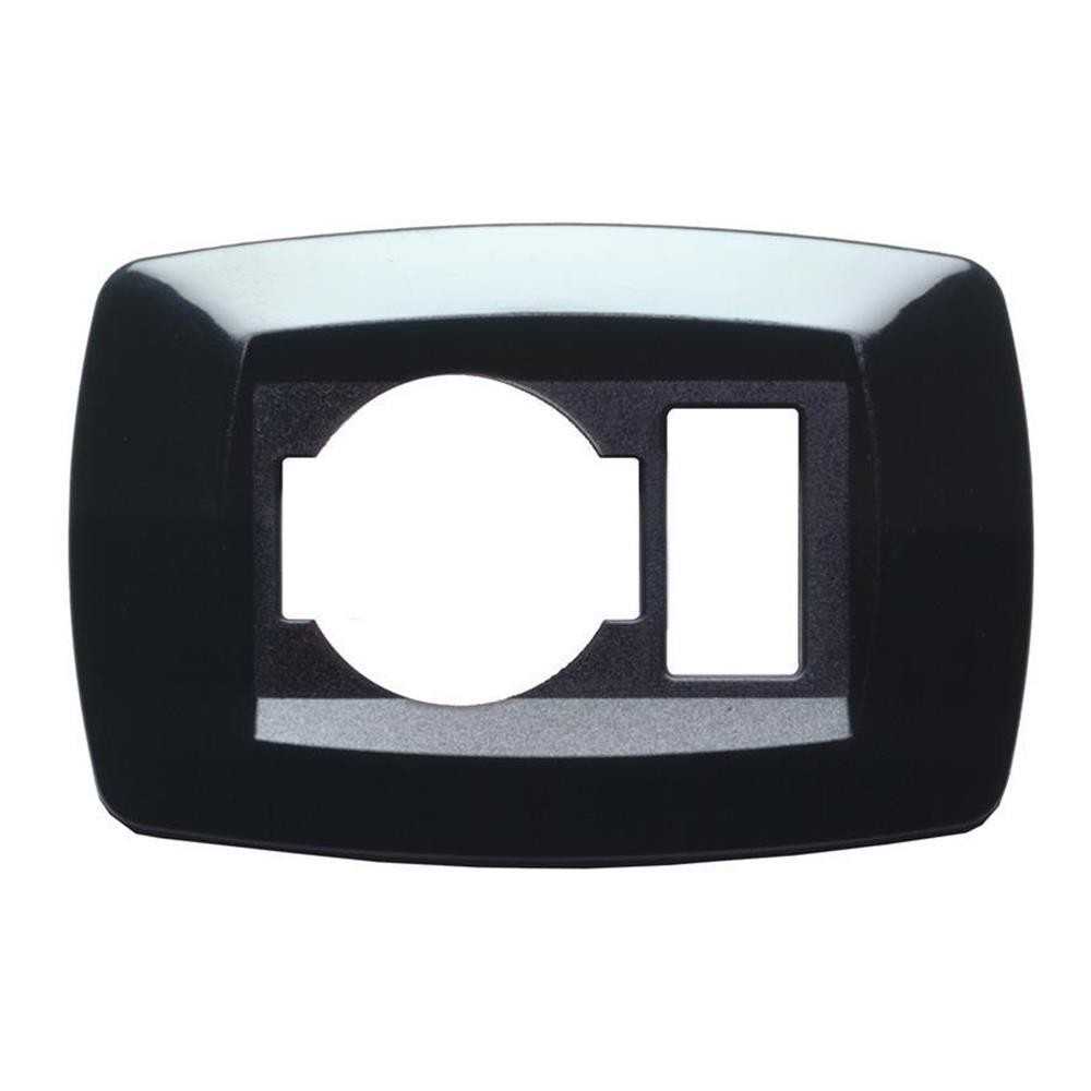 Placca schuko e normale modi nero - serie Master 16000