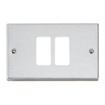 Placca 2 moduli paglierino per scatola tonda - serie Master 16000