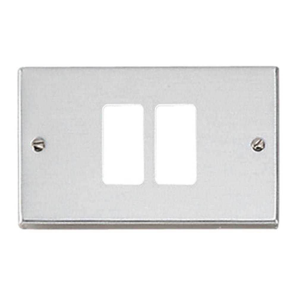 Placca 2 moduli paglierino per scatola tonda - serie Master 16000