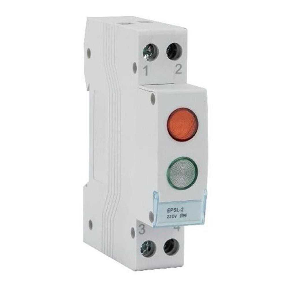 Lampada di segnalazione doppia 230VCA 1M rossa e verde - Elmark