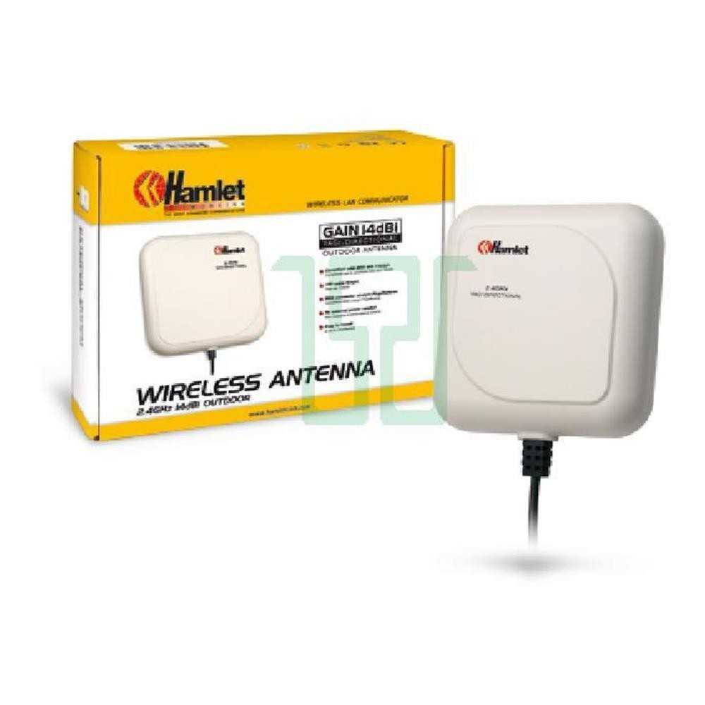 Antenna a pannello direzionale 2,4GHZ 14DBI con cavo e spinotto - Hamlet