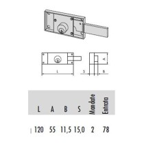 Serratura applicare dx ridotta per serranda - Cisa