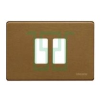 Placca 2 moduli scatola tonda bronzo - serie Bticino Magic
