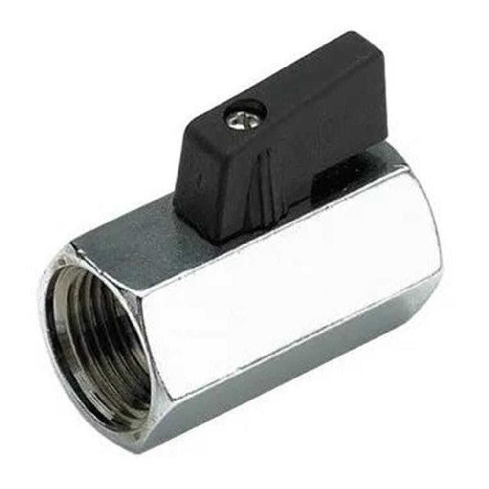 Valvola a sfera in ottone femmina 1/2 minileva nera nylon