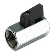 Valvola a sfera in ottone femmina 3/8 minileva nera nylon