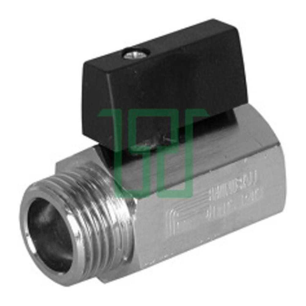 Valvola a sfera in ottone maschio femmina 3/8 minileva nera metallo