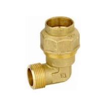 Gomito in ottone per tubo PN 25X M3/4 anello resina